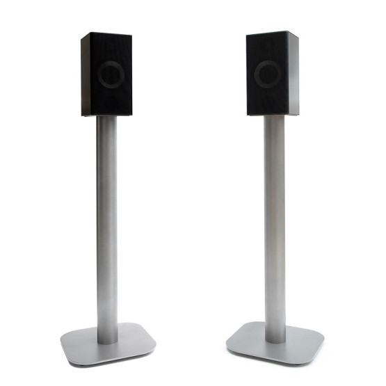Arcam MUSO speakers shown on their dedicated MUSO floor stands